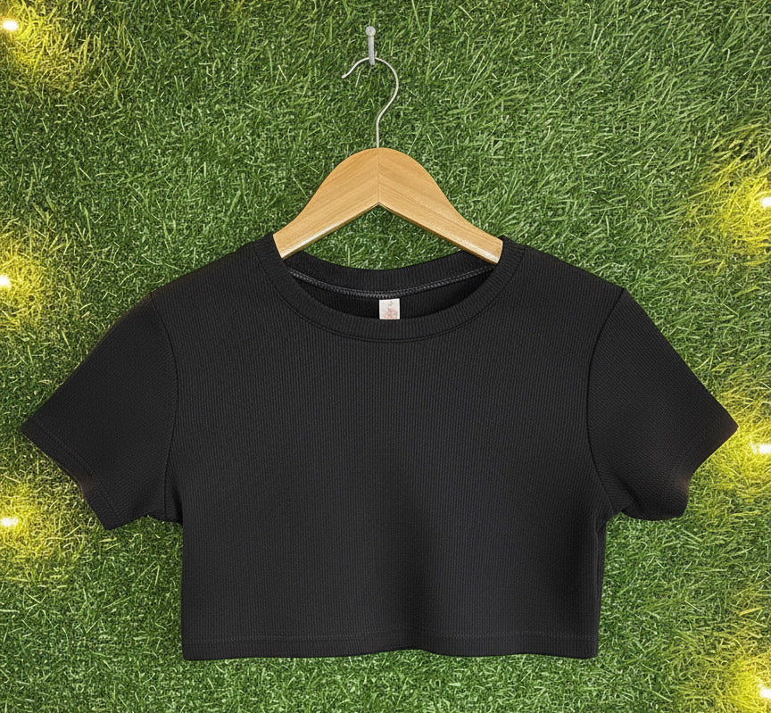 camisa corta negra para mujeres